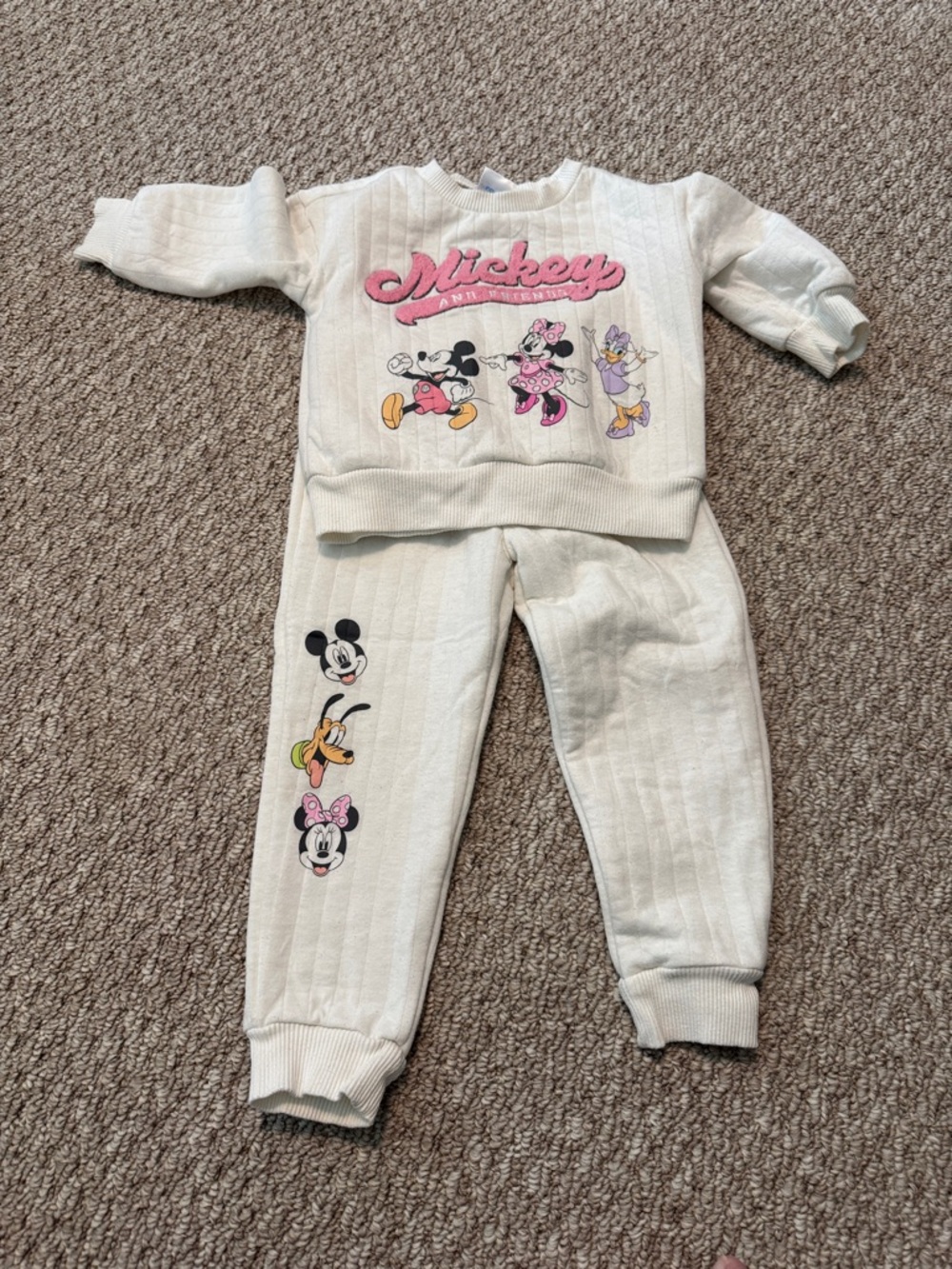Disney Cream Kids Sweatshirt & Joggers with Mickey Character Parade